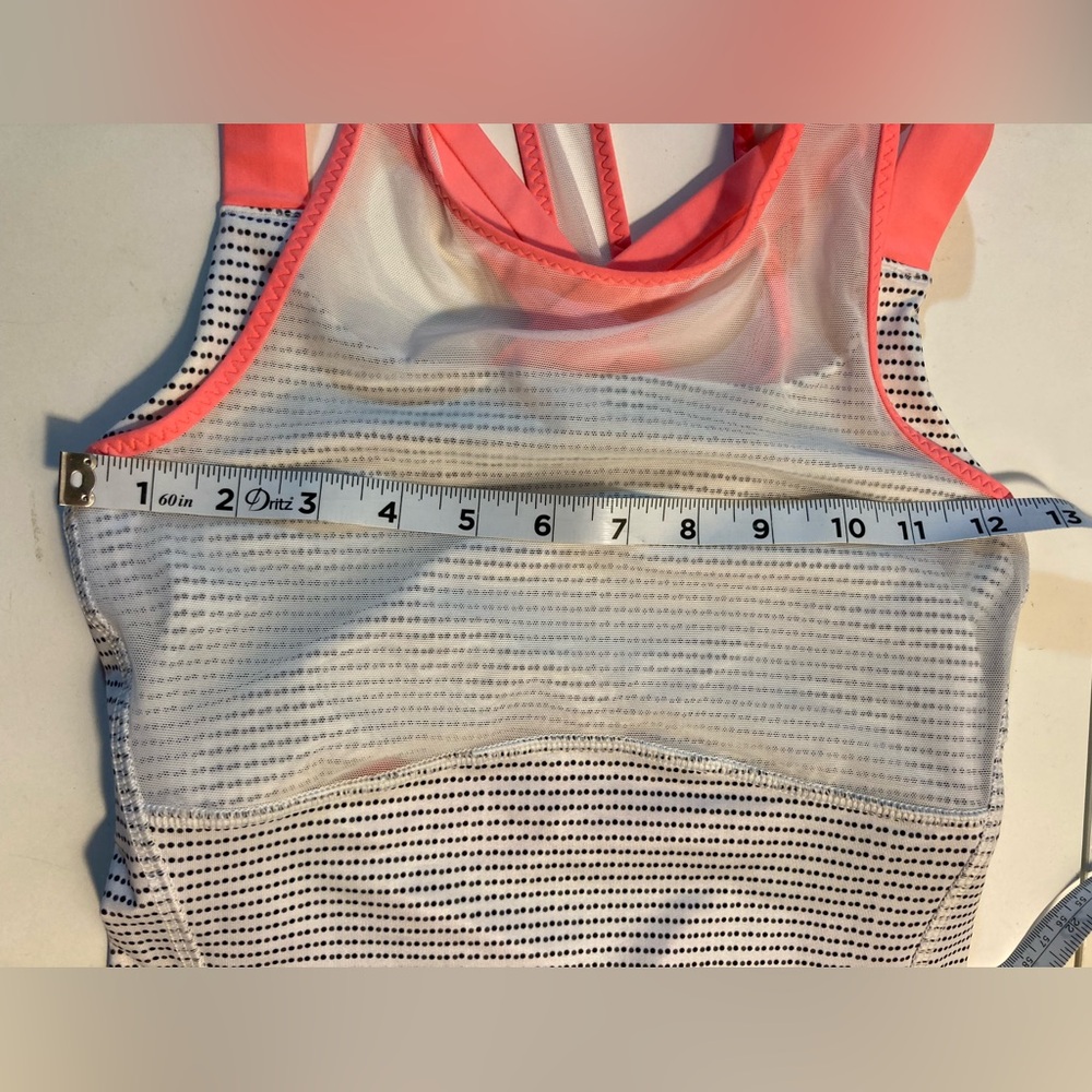 Lululemon Ready,Set,Sweat Tank Double Dot White Black/Very Light Flare Size 4 - Picture 15 of 15